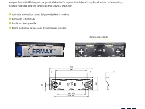 Marco para matrícula con Iluminación LED Portada