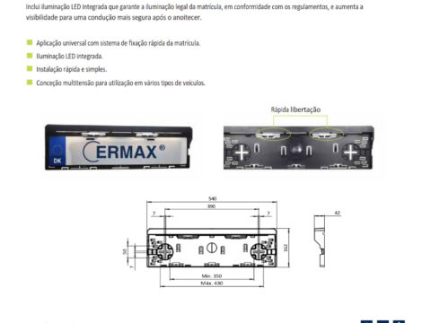 Moldura para matrícula com iluminação LED Portada